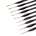 Keep Smiling Mini Detail Liner Fine Art Brushes Soft Bristles Wooden Handle for Watercolors, Oils & Acrylics Detail Painting. 