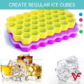 Ice Tray Easy Push Pop Out Square Silicon Ice Cubes Tray Honeycomb Shape Silicone Ice Cube Molds with Lid Flexible Tray for Refrigerator And Freezer. 