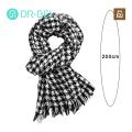 Thick Warm Long Scarf Stylish Black White Plaid Print Scarf with Tassel Trim Warm Shawl for Women Women Black White Scarf. 