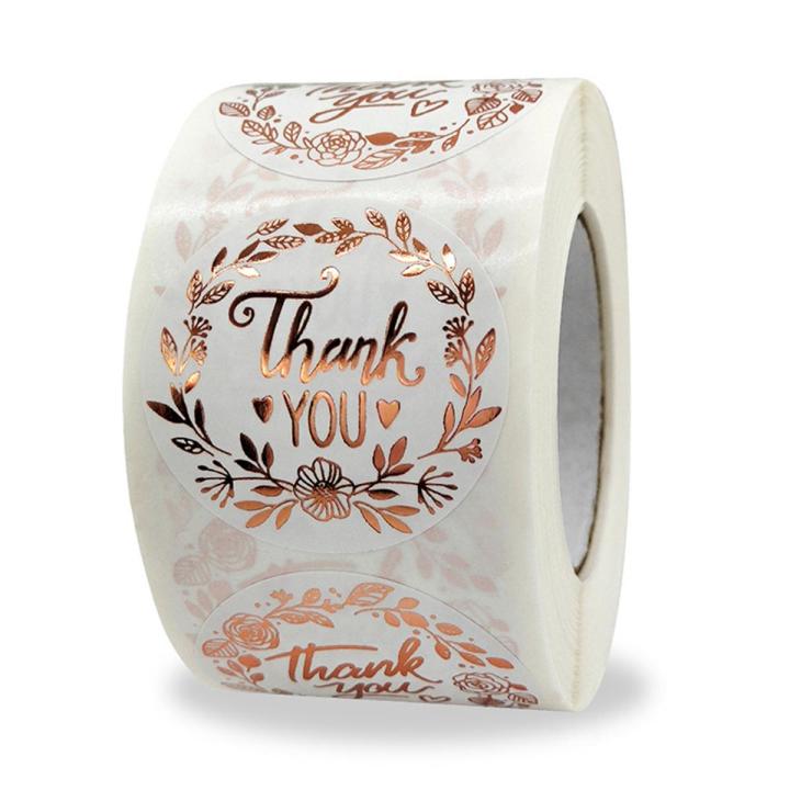 （New）1.5inch Thank You ticker Olive Leaf Gold Foil ticker Roll For Envelope
