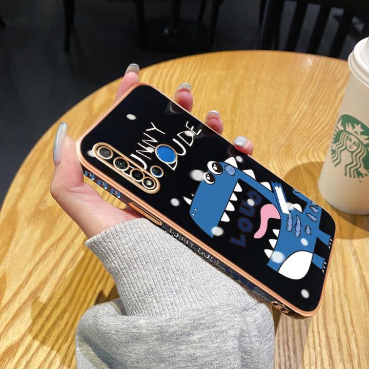 JIUMOO For Huawei Nova 5i Case Thin Side Edge Square New Design Phone Cases Plating Pattern Fashion Funny Dude Casing Full Back Cover Camera Protection Shockproof Softcase