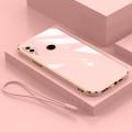 For Huawei Nova 3i Cover with Wrist Strap Fashion Shiny Plating Square Bumper Girls Phone Case Soft TPU Silicone Shockproof Protective Back Cover. 