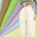 IY cloth fabric sewn sofa solid color waffle check polyester cotton knit blanket pillowcase cushion towel craft material D. 
