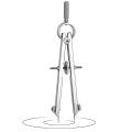 Drafting Compass with Lock Math Compass Drawing Metal Geometry Scribe Gauge Bow Divider Engineering Drawing Tool. 
