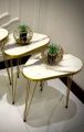 Mexico Present 1 Pcs / Set of 3 Round Coffee Table HIGH Gloss Nesting End Tables - Coffee table - Stool - Accent Tables with Metal Legs for Living Room, Home Office, Nightstands for Bedroom, Sturdy Easy Assembly - 3 Piece Nesting Table set for living Room. 