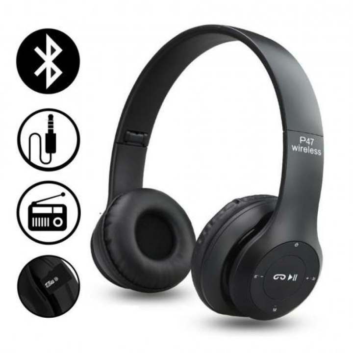 P47%20Foldable%20Bluetooth%20Wireless%20Headphones%20with%20Built-in%20Microphone,%20FM%20Radio,%20TF%20Card%20Support,%20for%20PC,%20TV,%20Smartphones,%20Tablets%20-%20New%20-%20Image%206