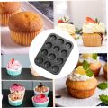 4,6,12 Cupcake Baking Tray Non-Stick Masterclass Heavy Duty 4, 6,12 Hole Cupcake Baking Tray Tin Pan with Double Layer Non-Stick Coating Cups Muffin Pan Set Bakeware Non-Stick tray. 