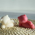 Side Sleeping Bear Scented Candle Silicone Mold Diy Aroma Plaster Handmade Soap Cake Chocolate Decoration Mold. 
