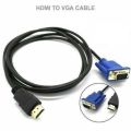 HDMI To VGA Converter gol d  pladed 6feet Cable For PC Laptop Tablet High Resolution Adapter. 