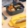 Lunch Box 3 Girds Portable Picnic Food Fruit Container Storage Lunch Box Travel Eco-Friendly School Office with Spoon Tableware 3 Compartments Bento Box. 