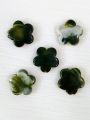 40 grams Green Marble Textured Flower Acrylic Plastic Beads, 14mm, for Jewelry Making and DIY Crafts. 