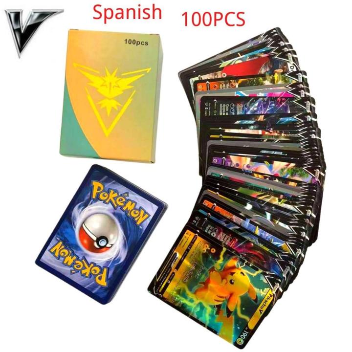 【Simple 3C】Cartas Pokemon Cards Gold Card V Vmax Spanish Pokemon Card Golden Kids Game Collection Cards Christmas