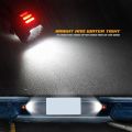2Pcs Red Tube SMD LED License Plate Light for Nissan Navara D40 2005 2016. 