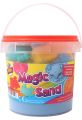 Kids Play Sand Bucket Activity Kit Natural Scented 300 Gram of Free Flowing & Easy to Mold Play Sand Sensory Sand Kit Gift for Boys & Girls ( 300 GM )  2 COLOR. 
