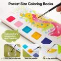 Pocket Watercolor Painting Book, DIY Magic Water Coloring Books with a Brush, Watercolor Pocket Palette, Reusable Paint with Water Books for Kid Age 3-10. 