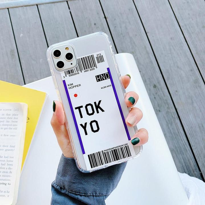 Hot Air ticket travel New York Los Anes Phone Case for iphone 7 8 SE2 11 12 13 Pro x xs max xr National Entry Permit Cover