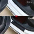 4 PCS Nissan Car Door Sill Protector 3D Carbon Fiber Scuff Protective Door Sill Cover Panel Sticker, Car Stickers, Stickers for Car. 