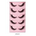 5 pairs Cat Eye Lashes Faux Mink Eyelashes Clear Band Lashes Natural Look Wispy Mink Eyelashes Full Strip Lashes. 