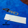 4WD 3D Metal Car Letters | 4WD Sticker in Black color with silver | Trunk Badge 4WD Emblem 4WD Logo Accessories. 