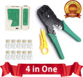 Network LAN Ethernet Cable Crimping Tool with Crimper Cutter, Network Cable Tester and 10 RJ45 Connectors. 