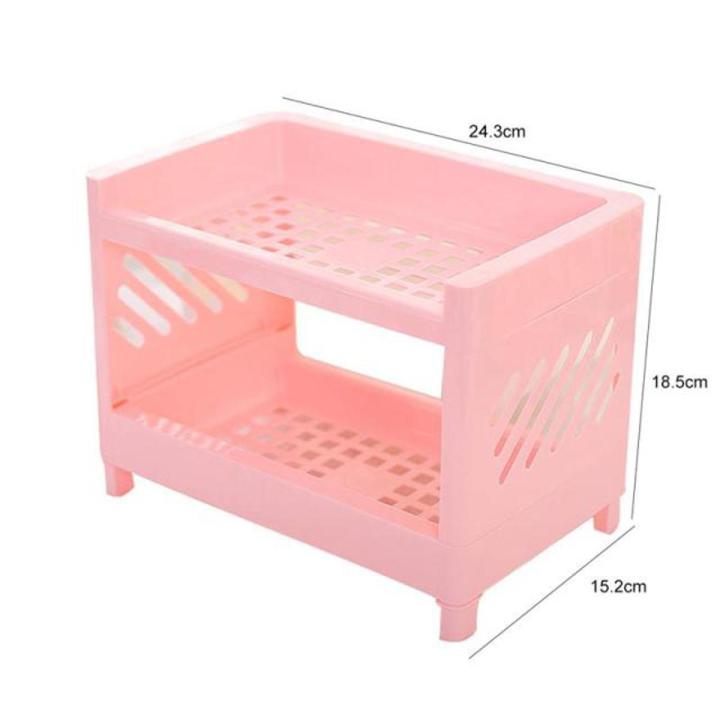Double Layer Storage Rack Desk Organizer Shelf Desk Accessories Holder Office School Bedroom Bathroom Kitchen