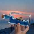 New Cruise Ship Fluid Drift Bottle With Unsinkable Boat in a Box For Cars, Home And Office (Bottle Shape). 