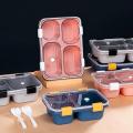 Lunch Box Multi Compartment, Compact Multi Grid Japanese Style Lunch Container, Microwavable Bento Box for Work. 