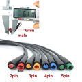 6mm M6 2/3/4/5 Pin core male female Julet Electric ebike power Cable Connector waterproof Scooter Brake Signal Sensor. 