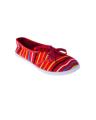Red Canvas Slip On Rubber Dye Toms For Women - II246. 