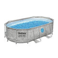 Bestway Above Ground Steel Durable Frame Oval Pool With Port Holes, 14 Feet X 8.2 Ft X 39.5 Inch, Deep Family Swimming Pools, Summer Water Fun, Easy To Drain & Setup Full Size, With Filter Pump Cartridge, Ladder & Cover, Extra Depth Large For Adults 56714. 