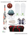 PREMIUM SPORTS Pack of 7 Cricket Kit Set For 12 - 14 Years Juniors (1 x Hard Bat 1 x Hard Ball 1 x Pair of Gloves 1 x Cricket Kit Bag 1 x Helmet 1 x Under Guard 1 x Pair of Junior Leg Pads) - MultiColor. 