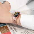 Suitable for Xiaomi Mi Band 9 Straps, Xiaomi Metal Stainless Steel Three-Bead Straps, Mi 8 Smart Band Wristbands. 