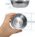 3 Pcs Set - Sauce Bowl Set Mini Metal Small Bowls - Dipping Serving Steel Round Souce Cups - Size 7.5 cm - Kitchen Utensils Baking Tools Gadgets and Accessories. 