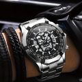 Men's Fashion Skull Watch, Luminous Skull Hollow Wrist Watch. 