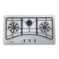 MODEL 771 SS Built-in Gas Hob - 3 Burner Stainless Steel Stove - Heavy Diecast Grill  - NG/LPG -1 Year Brand Warranty. 