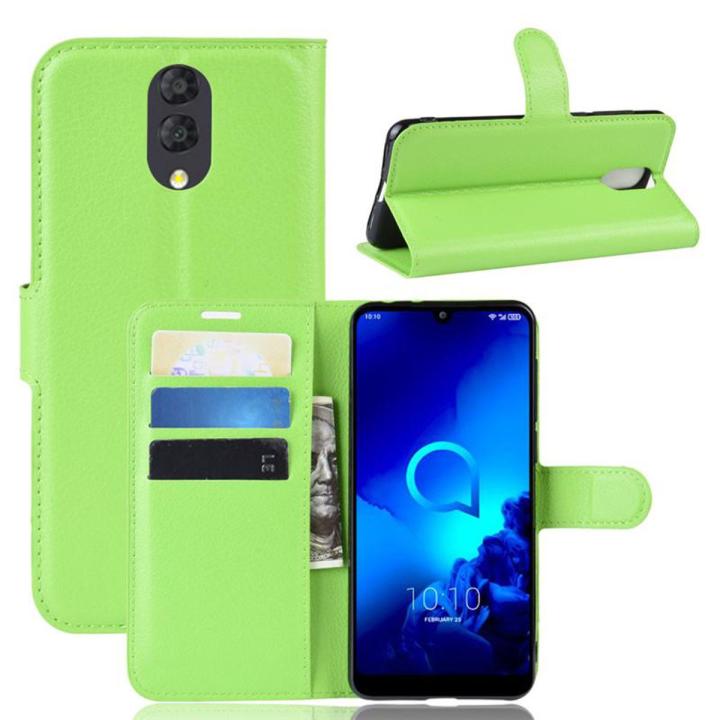 For Alcatel 3L Leather Flip Cover Wallet Phone Case
