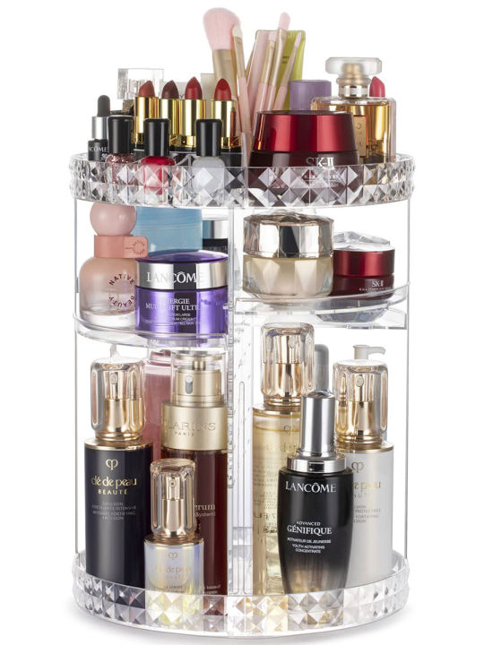 360%20Rotating%20Cosmetic%20Storage%20Box%20Transparent%20Diamond%20Make%20Up%20Organizer%20Detachable%20Diamond%20Desktop%20Dressing%20Table%20Organizer%20Set%20-%20Image%204