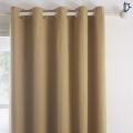 Jacquard Curtains Set, Lined Eyelet Curtains for Room - Diamond Texture Ochre - Pack of 2. 