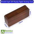 JINSUN Antique Style Wood Clock LED Display Bamboo Clock Digital Electronic Desktop Clock Calendars Voice Control despertador by Electrica. 