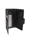 Black Leather Button Wallet For Men - 36852. 