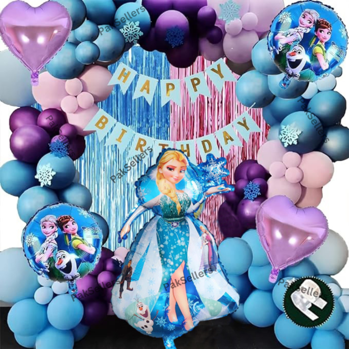 60 Pcs Frozen Balloons Birthday Theme Set for Grand Party, Elsa Theme Set Birthday Party Decoration