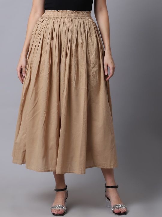 Pure Cotton Flared Maxi Skirt For Women. AF-003