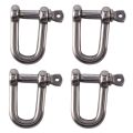 4pcs M6X38mm Straight D-Shackle, Short, Stainless Steel AISI 316. 