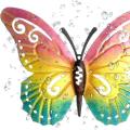 Metal Butterfly Wall Decor 7 Colors Butterflies Sculpture Iron Indoor Outdoor Hanging Wall Art for Garden Yard Fence Home Gift. 