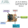 (Pack Of 5/10) Battery Charging Board 3.7v to 5v DC With LED Light On/Off Button Battery Charging Circuit. 