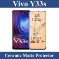 Vivo Y33s 9D Full Glue Tempered Glass + Carbon Fiber Back Matte Skin - 2-in-1 Combo Deal. 
