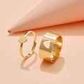 Adjustable Heart Shape Couple Rings Set- Heart Rings For Couples and Girls. 