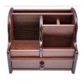 8013 - Wooden Pen Stand / Stationery Holder Organizer Container - Brown. 