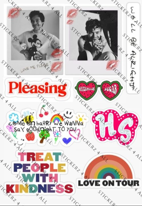 HARRY STYLES uncut sticker sheet A6 size based on famous male singer from one direction harrys house matilda as it was love on tour aesthetic journalling guitar