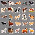 50 Bantam Cute Cartoon Animal Pony Doodle Waterproof Decorative Computer Phone Case Handbook Stickers. 